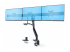 StarTech.com Crossbar Triple Monitor Desk Mount, VESA 75x75/100x100 kit de montage - Angle droit