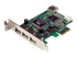 StarTech.com Carte contrôleur PCIe à 4 ports USB 2.0 - Angle gauche