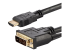 StarTech.com Câble HDMI vers DVI de 1,8 m, câble d'affichage DVI-D vers HDMI (1920 x 1200p), noir, adaptateur de câble HDMI mâle vers DVI-D mâle 19 broches, câble de moniteur numérique, M/M, lien unique - Gros plan