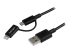 StarTech.com Câble Lightning 8 broches ou Micro USB vers USB de 1 m - Gros plan